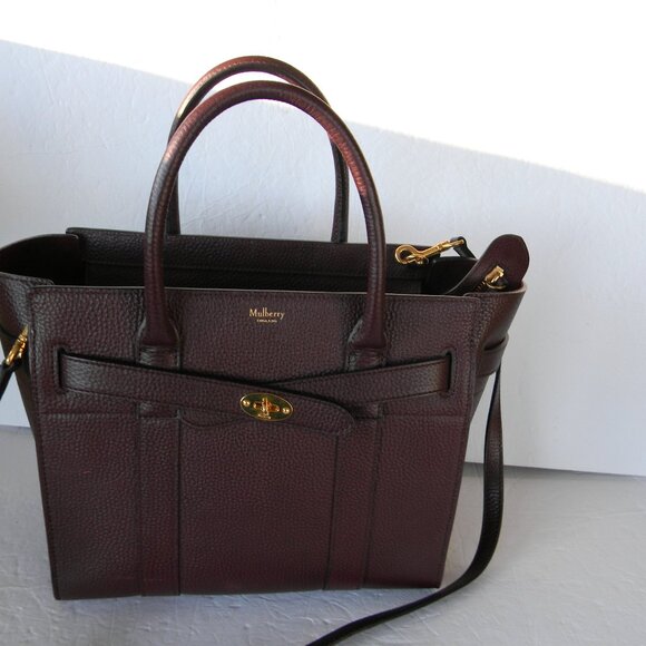 MULBERRY Zipped Bayswater LARGE OXBLOOD/BURGUNDY LEATHER SATCHEL/CROSSBODY - Picture 4 of 14
